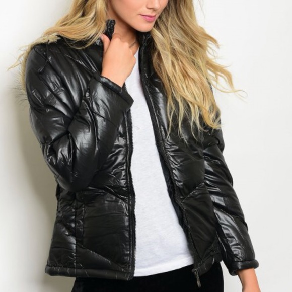 Black Hooded Puffer Jacket - Picture 8 of 9